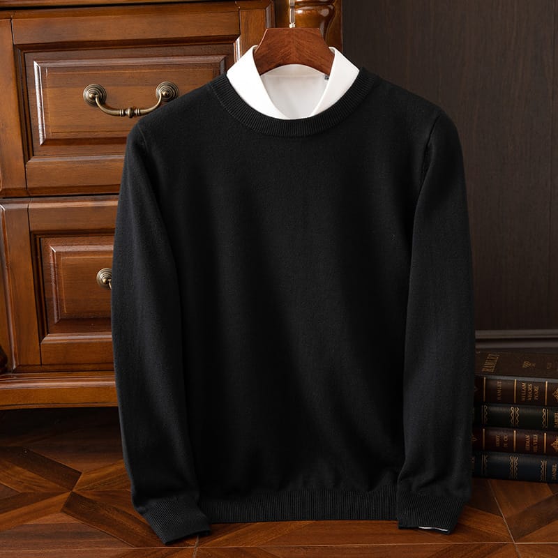 19be667b-b6c1-4590-bc5e-182262f76536.jpg Round Neck Pullover Bottoming Shirt Casual Business Loose Long Sleeve Sweater - Image 4