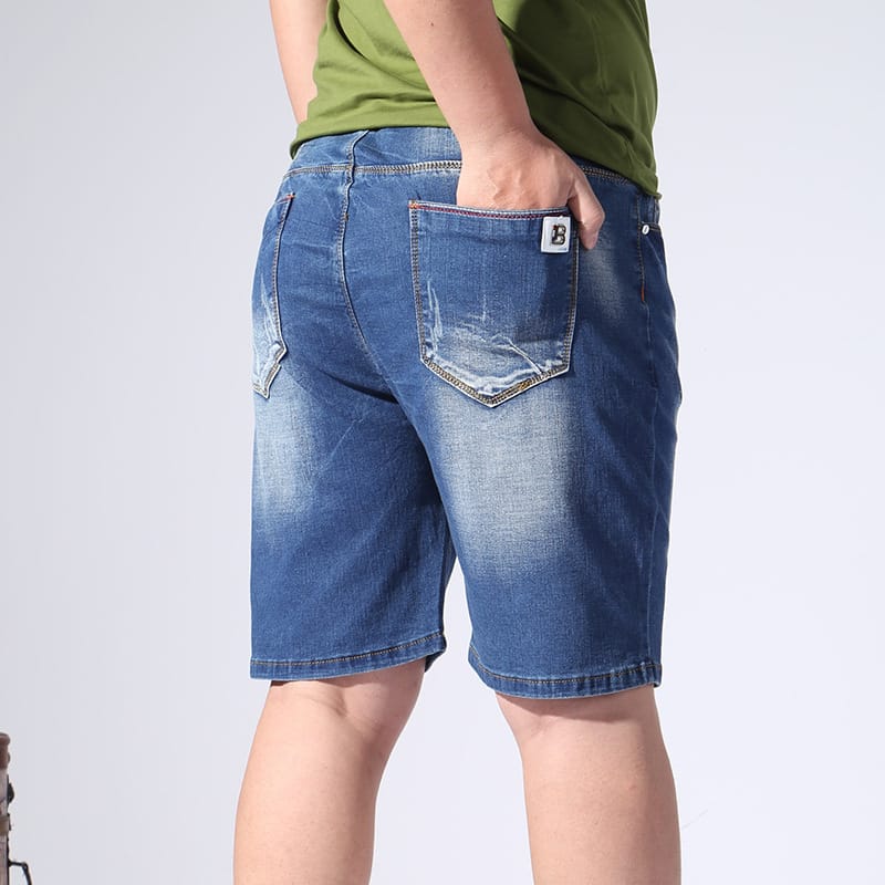 2e0863d2-643c-4ae1-bf21-dd44a9e3d1f3.jpg Summer Elastic Waist Denim Shorts Men - Image 5