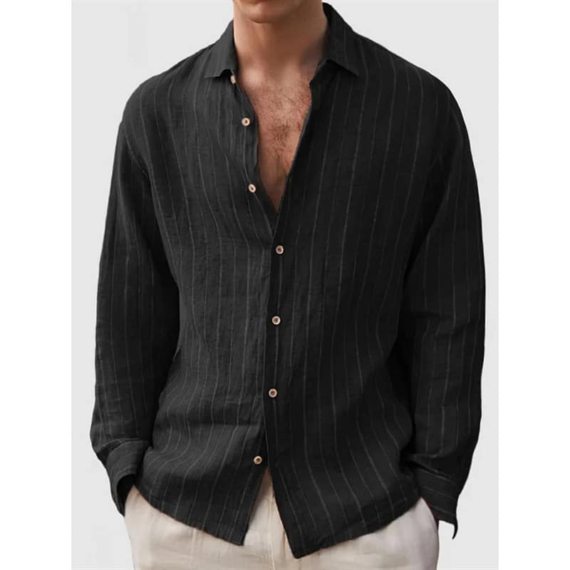 2f7a9d4c-77b7-45cd-a495-57d3eafb3ea5.jpg Long Sleeve Men's Shirt Striped Print - Image 4