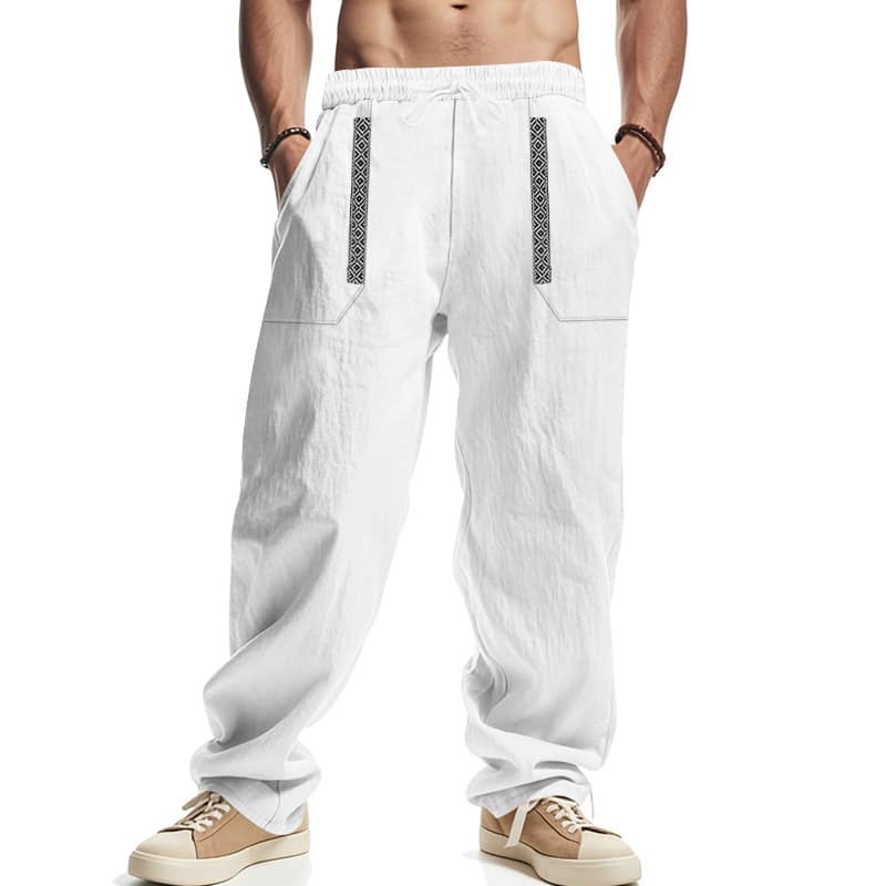 302b0d11-a3f0-4a73-9948-a3da49c0305d.jpg Mens Breathable Loose-fit Wide-leg Casual Linen Pants - Image 7