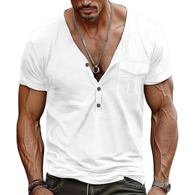 3030f9af-c045-4eb5-a590-b7600f5fa8de.jpg Men's Short-sleeved High-end Solid Color Oversized Loose Retro - Image 4