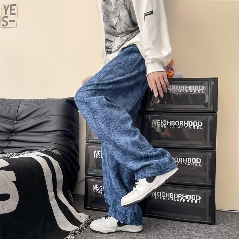 3b8ffc3b-d822-456e-b6e4-018336a8812f.jpg High Street Fashion Hip Hop Straight Loose-fitting Mopping Pants - Image 9