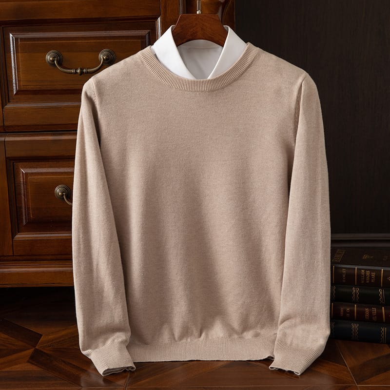 41964f1d-01d1-45ba-9fb7-ce27f11c6c5a.jpg Round Neck Pullover Bottoming Shirt Casual Business Loose Long Sleeve Sweater - Image 8