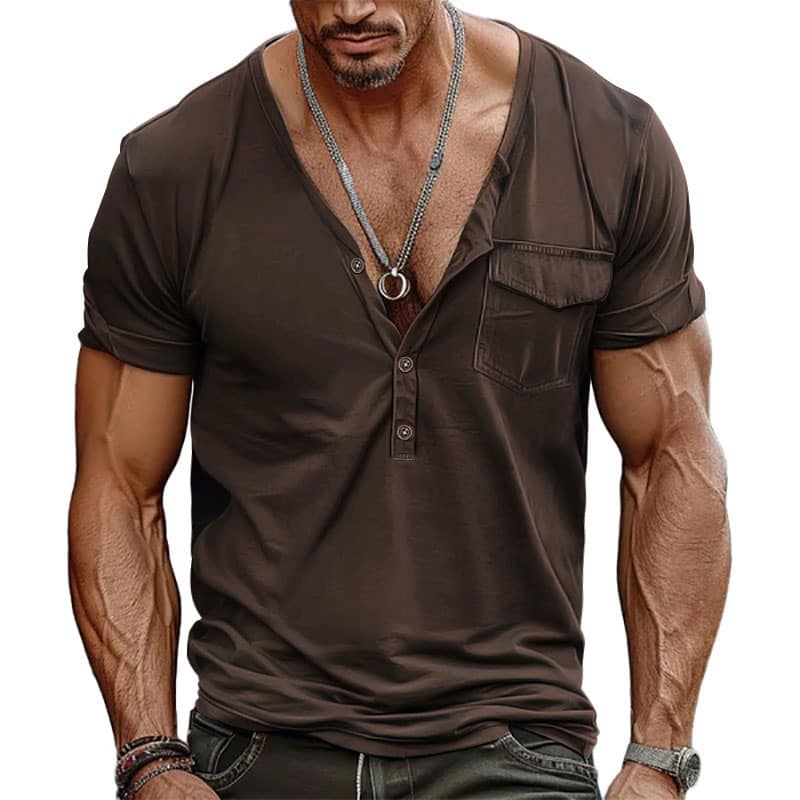 47be16a0-d13b-4c5a-84ab-4bdc809e74b6.jpg Men's Short-sleeved High-end Solid Color Oversized Loose Retro - Image 5
