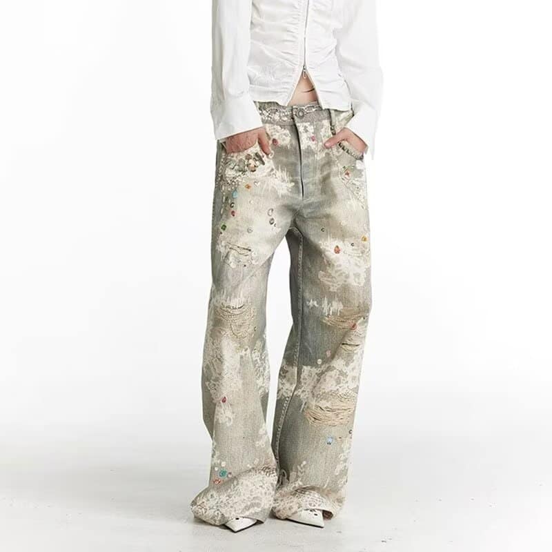 4a1c763f-f92e-4301-aa34-2aacd54bb9b6.jpg Street Fashion Niche Ripped Straight-leg Pants For Men - Image 6