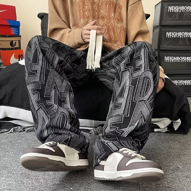 4dcc4bcf-a9d6-4b74-9b21-141a19250082.jpg High Street Fashion Hip Hop Straight Loose-fitting Mopping Pants - Image 2