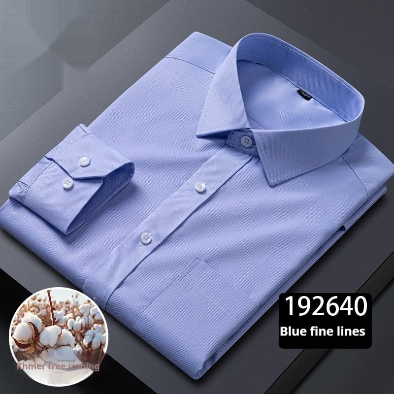 4f753675-ee85-4e0b-9f8c-0345df983e95_fine.jpeg Men's Long-sleeved Plaid Middle-aged Business Square Collar Shirt - Image 6