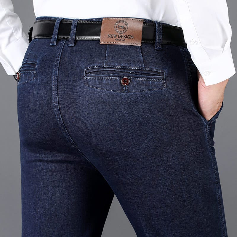 55fb6596-d045-41d3-9604-e99c5eb79dae.jpg Stretch Casual Men's Trousers Straight High Waist Jeans - Image 5