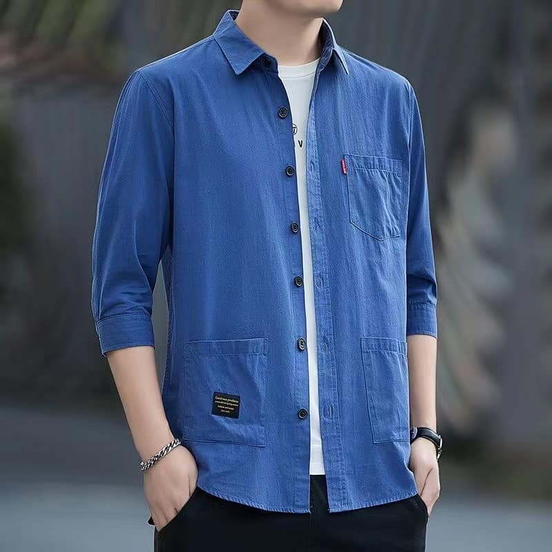 57fd3e3c-756d-4e88-b1d2-a32e5c228580.jpg Casual Lapel Long Sleeve Shirt With Pockets Spring And Autumn Jacket Shirt Men's Tops - Image 4