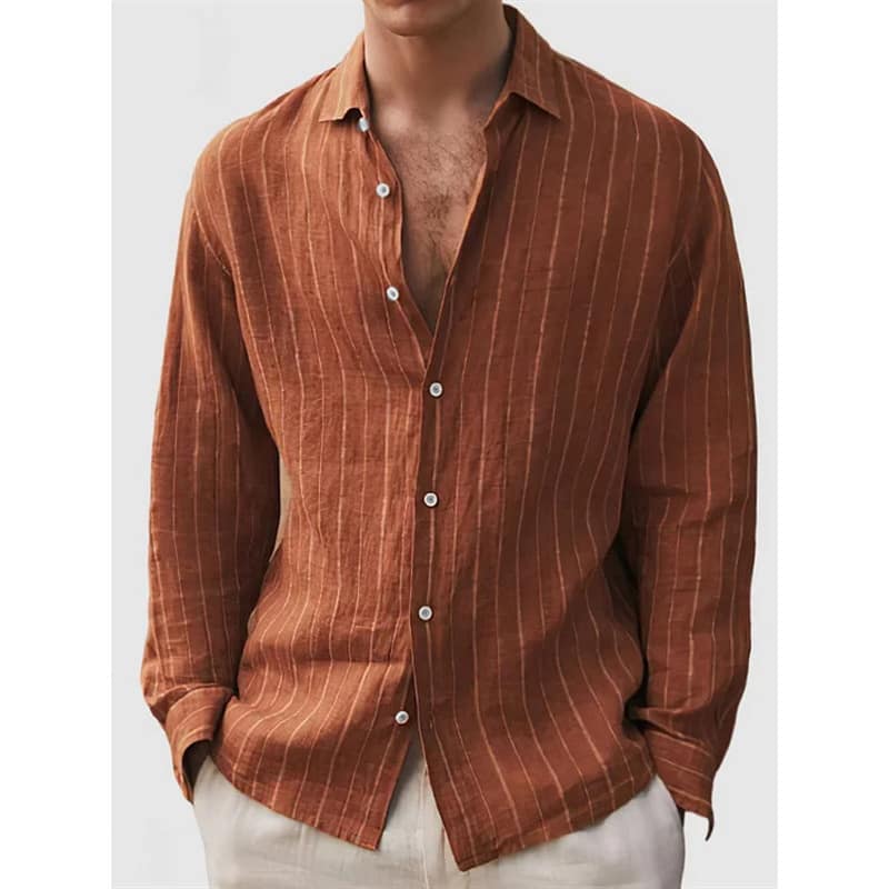 5ad3e7c2-e0e3-4ba9-9af9-e7aef2135bc3.jpg Long Sleeve Men's Shirt Striped Print - Image 9