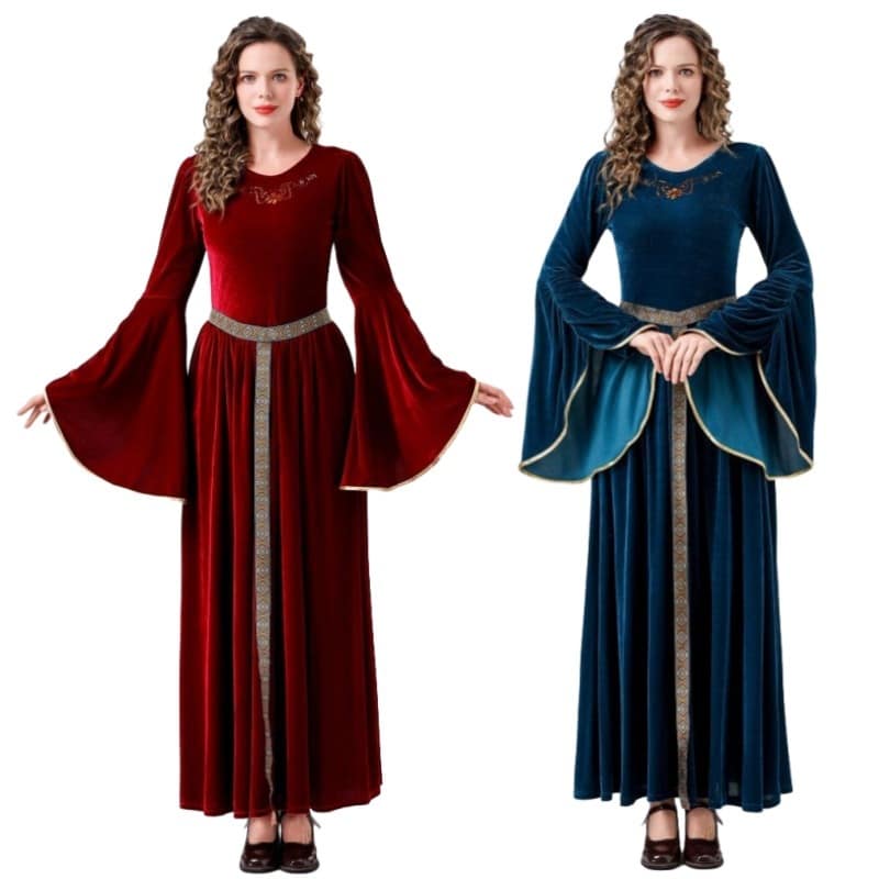 5e8730f9-9d90-45d7-ac00-4bd9c6aa75bd.jpg Medieval Clothing Adult Women's Retro Court Queen Long Dress Costumes - Image 4