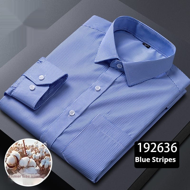 60a978c0-c863-4548-a2b8-d4fc8679dbb7_fine.jpeg Men's Long-sleeved Plaid Middle-aged Business Square Collar Shirt - Image 7