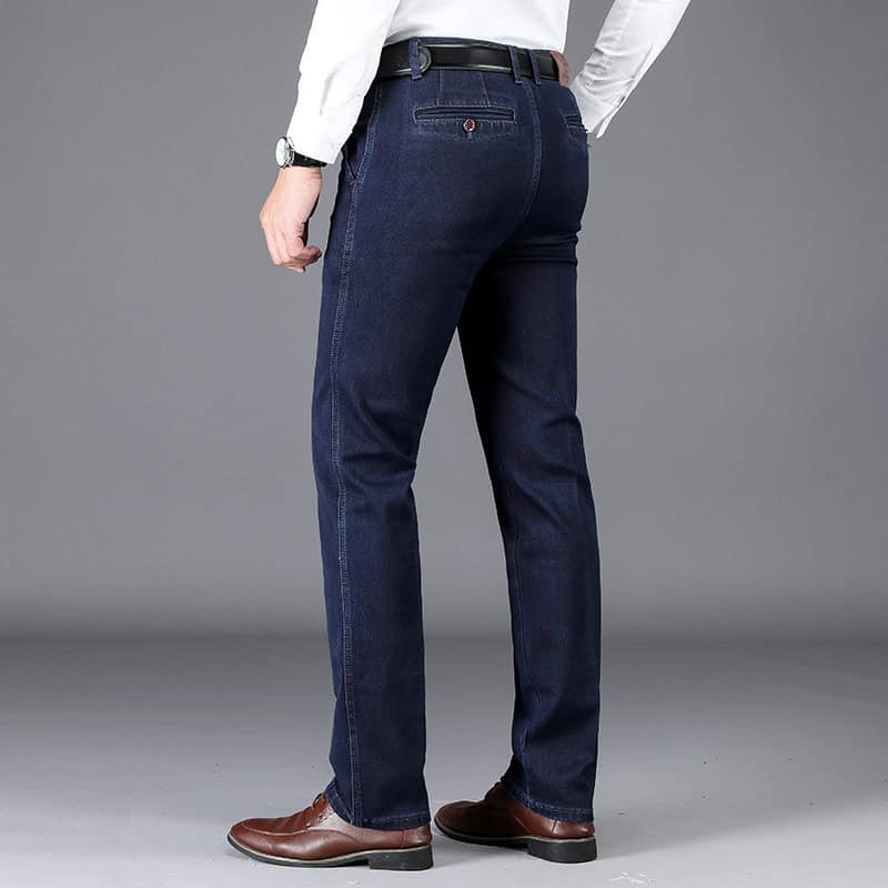 6d92d6ec-2a49-44b1-bd22-fc88d20b9622.jpg Stretch Casual Men's Trousers Straight High Waist Jeans - Image 6