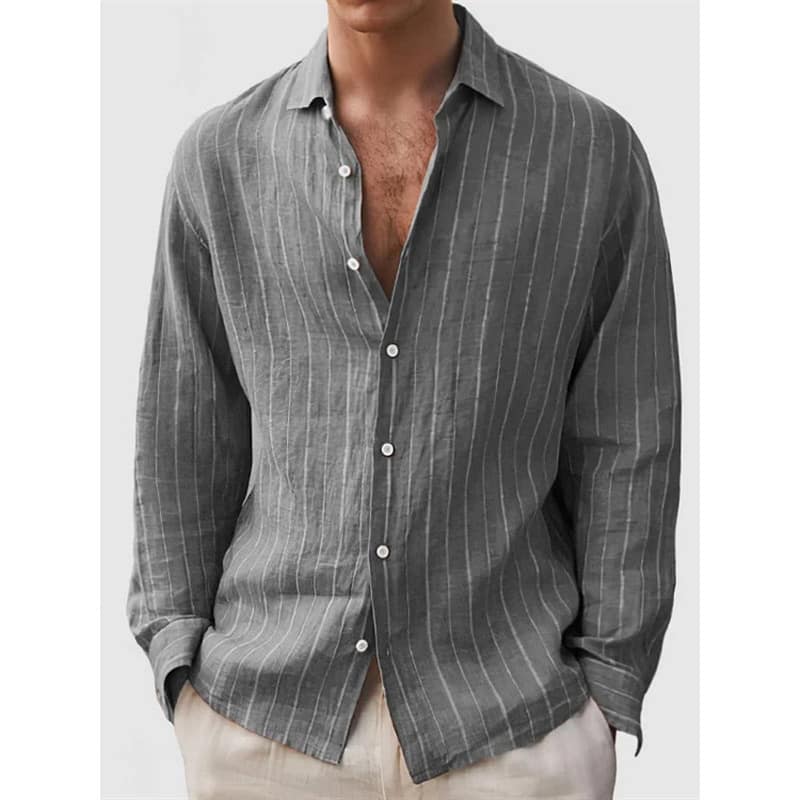 7da49bf6-bfd6-49c2-a386-dc371a4d22e1.jpg Long Sleeve Men's Shirt Striped Print - Image 10