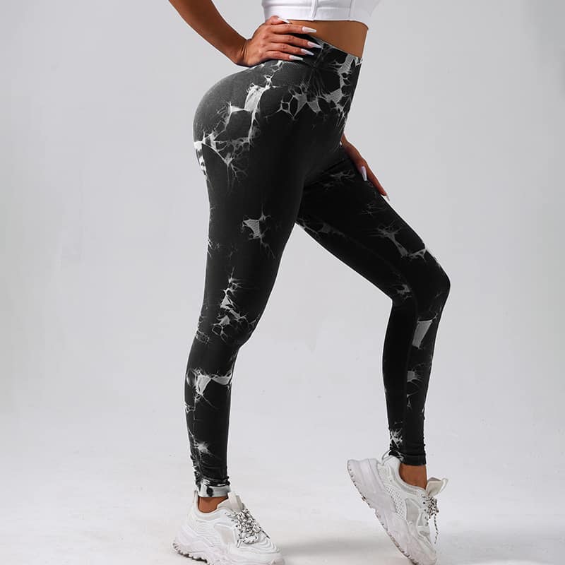7e6860d2-c229-479a-bd49-9cda4126621a.jpg High Waist Tight Yoga Pants Tie-dye Breathable Workout Pants - Image 6