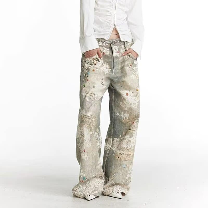 8204058d-2eb6-4949-9f2f-9061b30b62c3.jpg Street Fashion Niche Ripped Straight-leg Pants For Men - Image 5