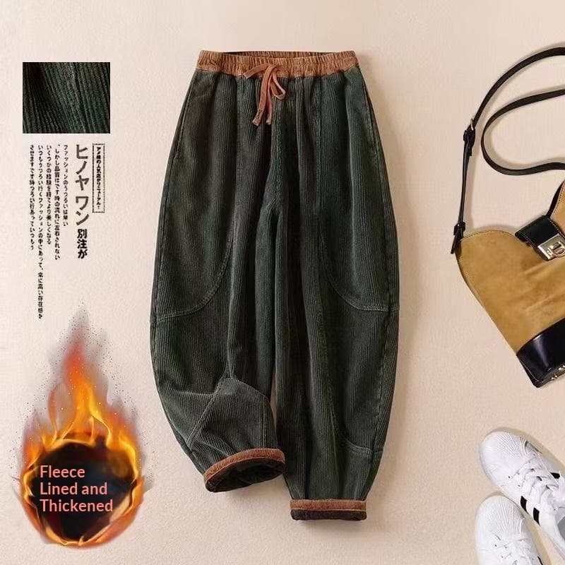 87949a7e-5b72-43c8-9759-ee5cb6946504_trans.jpeg Women's Corduroy Fleece Lined Thick Harem Pants - Image 9
