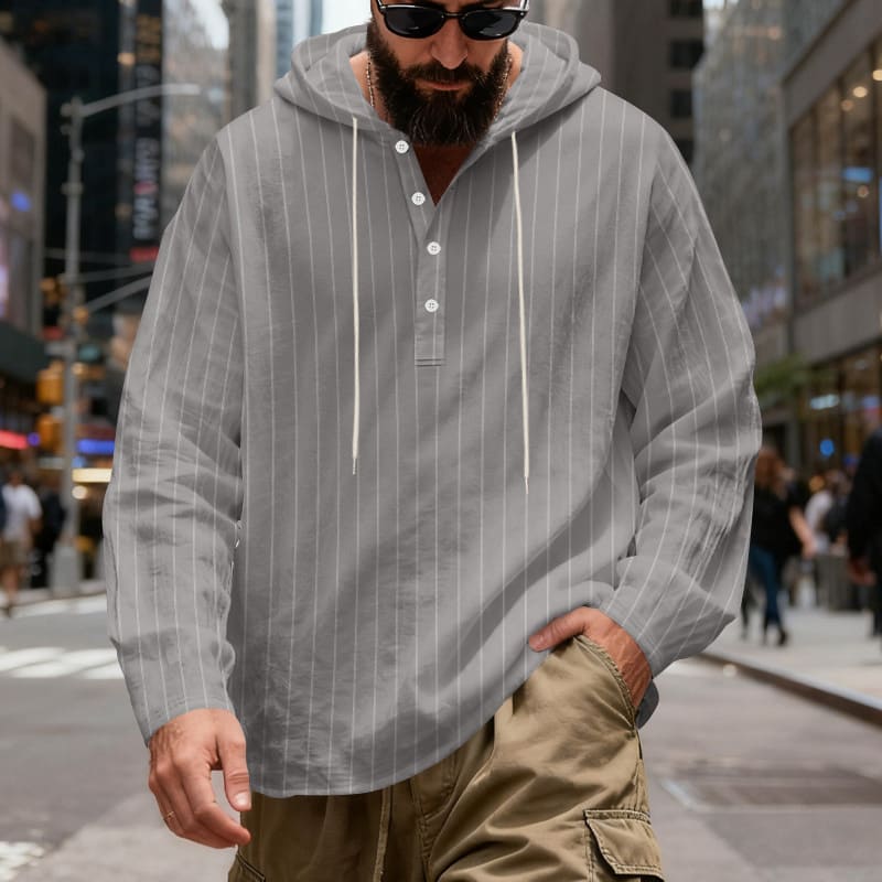 8a64a62d-8174-41fe-9c0f-b79a0746fe43.jpg Mens Loose-Fit Plus-Size Casual Linen Striped Hooded Shirt - Image 10