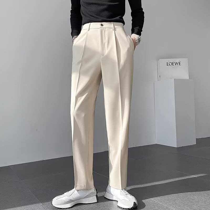 Mens Stylish Casual Straight-leg Versatile Suit Pants