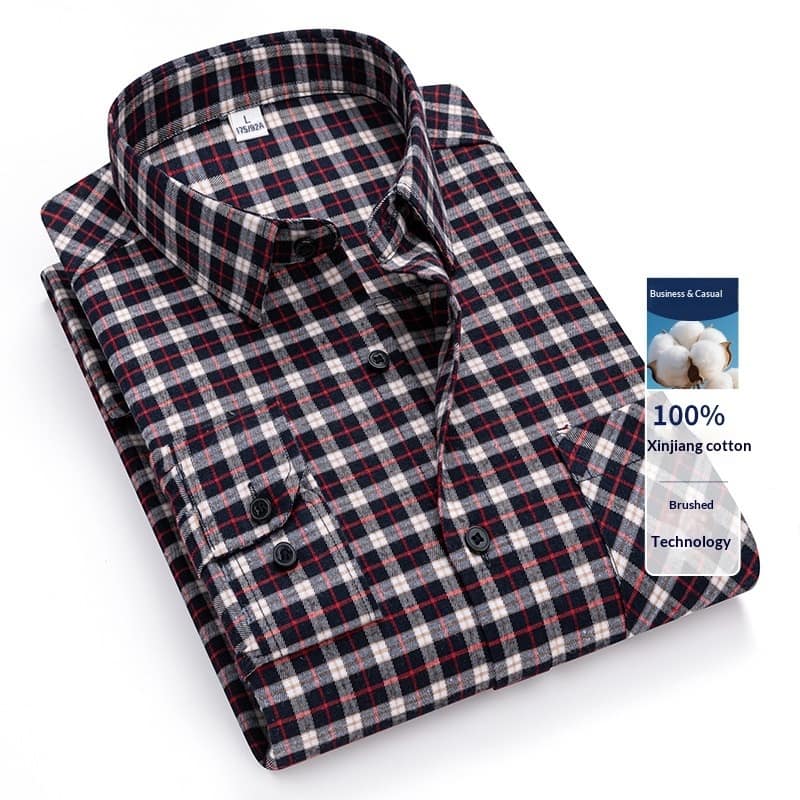 a129aae1-e0b9-443b-a83e-32bb9b130b3c_trans.jpeg Retro Brushed Long-sleeve Shirt Casual Cotton Plaid Shirt - Image 8