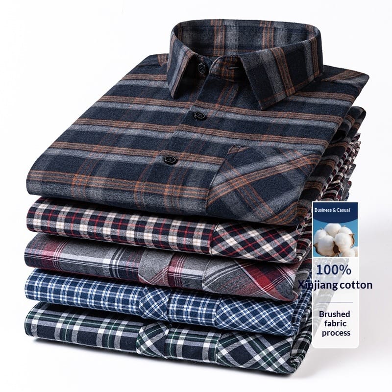 ab0cf1d9-538b-4129-9938-343fa309080c_trans.jpeg Retro Brushed Long-sleeve Shirt Casual Cotton Plaid Shirt