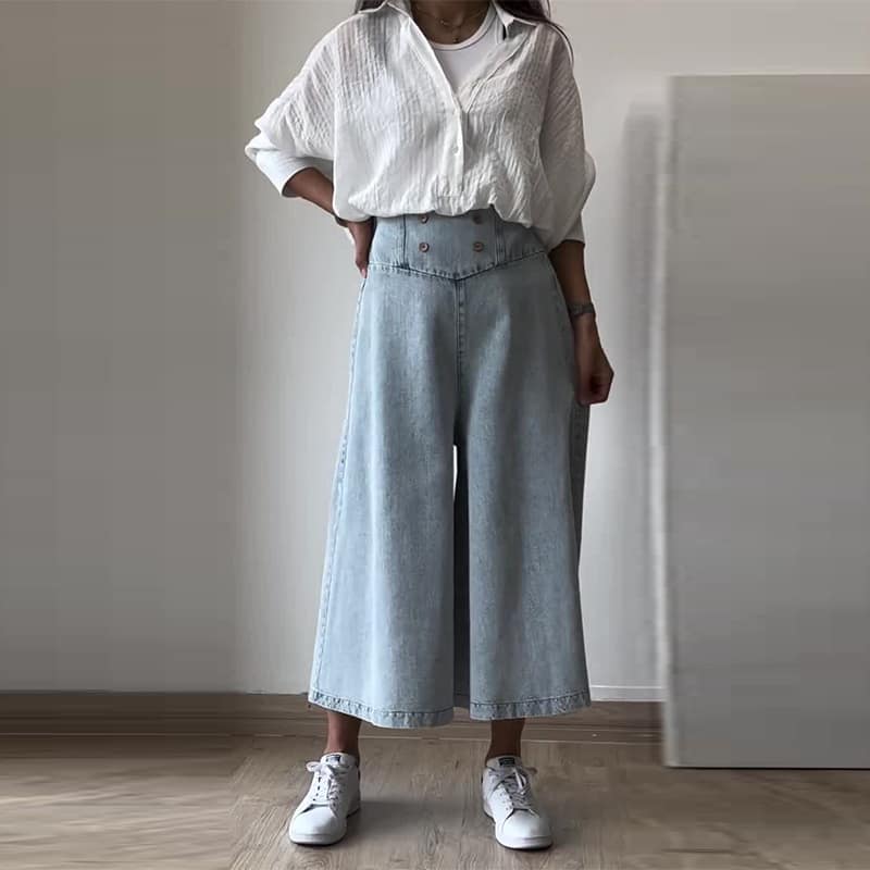 Stylish High-waisted Loose-fit Casual Denim Jeans
