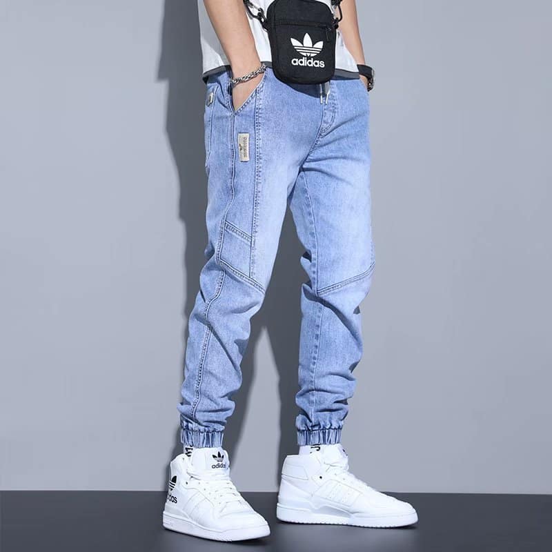 bcc0c687-2030-465c-9029-311bdaa93be6.jpg Men's Jeans Slim Fit Fashion Ankle-tied Harem Pants - Image 4