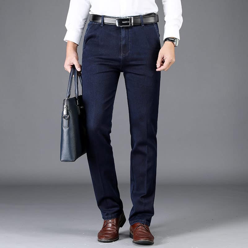 bcd4b33a-7be6-494e-8147-5bab7aed153b.jpg Stretch Casual Men's Trousers Straight High Waist Jeans