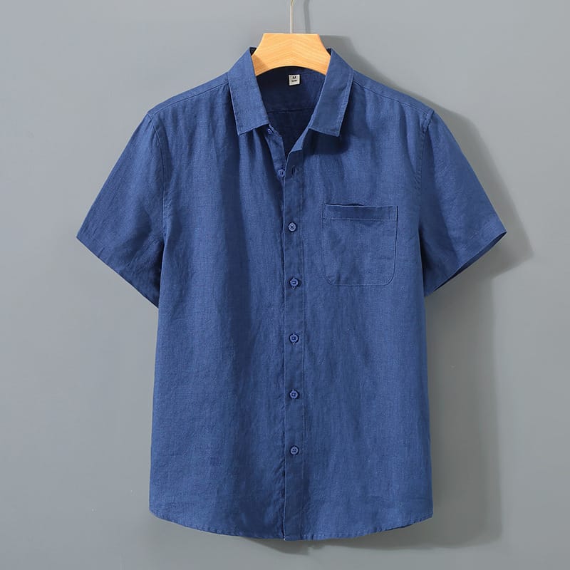 c4dc812f-9ef0-48ee-a4a3-0f2d48b7e5d8.jpg Mens Pure Linen Short Sleeve Shirt - Image 3