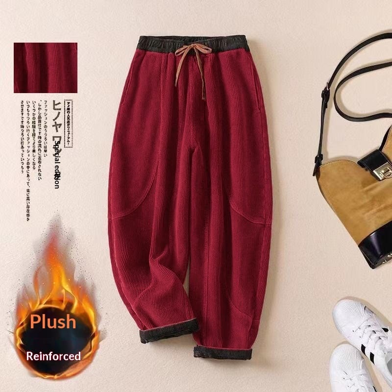 cc9e4d0d-632d-4086-b842-63b23e52db8b_trans.jpeg Women's Corduroy Fleece Lined Thick Harem Pants - Image 4