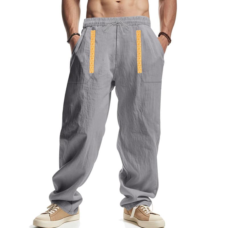 ce4cb556-0096-49f5-b8a2-1dec4eef5d71.jpg Mens Breathable Loose-fit Wide-leg Casual Linen Pants - Image 6