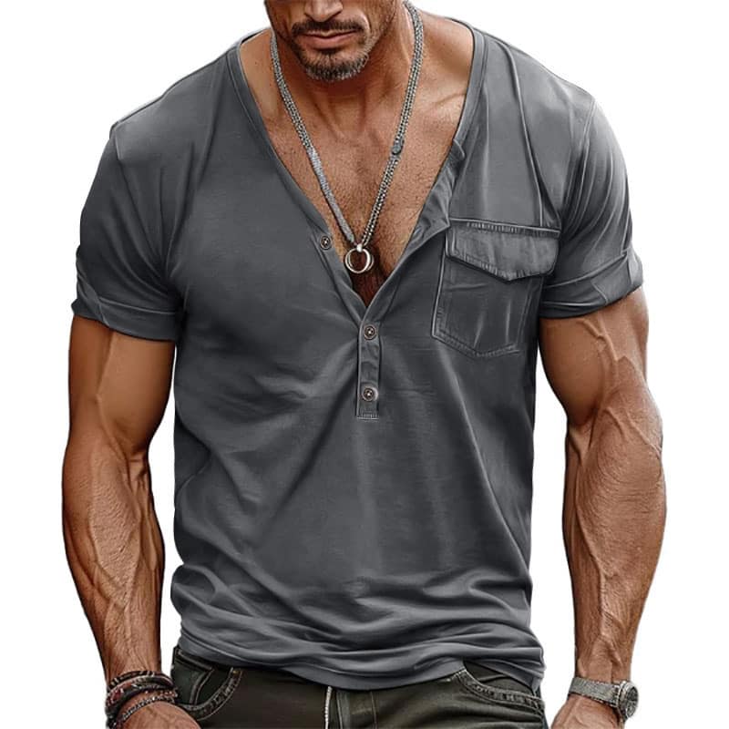 cfb2a2a7-e497-47d3-987d-7020f3d48e9d.jpg Men's Short-sleeved High-end Solid Color Oversized Loose Retro - Image 6