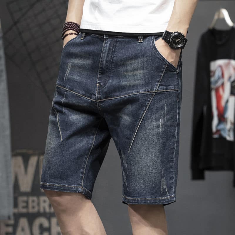 db500f8e-0a89-467a-96f5-6bd26a357311.jpg Thin Stretch Fat Five-point Denim Shorts Men - Image 3