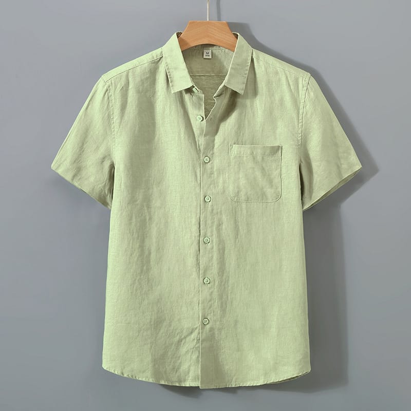 deaa6e24-7ba0-4957-a7d4-f47b1d9b3c8f.jpg Mens Pure Linen Short Sleeve Shirt - Image 4