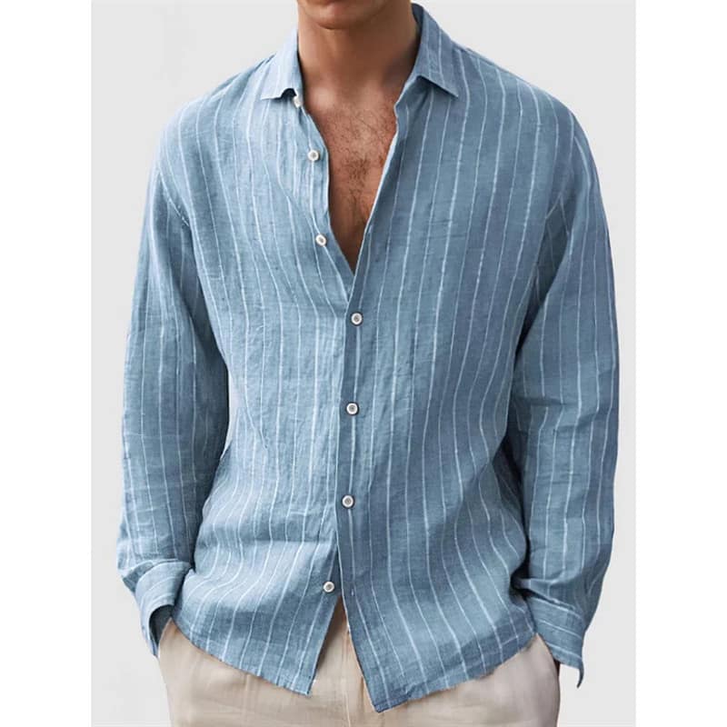 e04c68d9-4a22-4e27-b59e-15c0907746fd.jpg Long Sleeve Men's Shirt Striped Print - Image 2