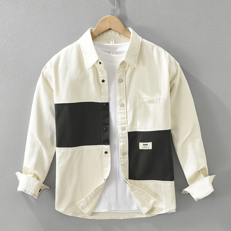 e9f84bac-8013-4e22-9a64-9a359f626dfc.jpg Workwear Stitching Men's Fashion Casual Versatile Artistic Loose Top