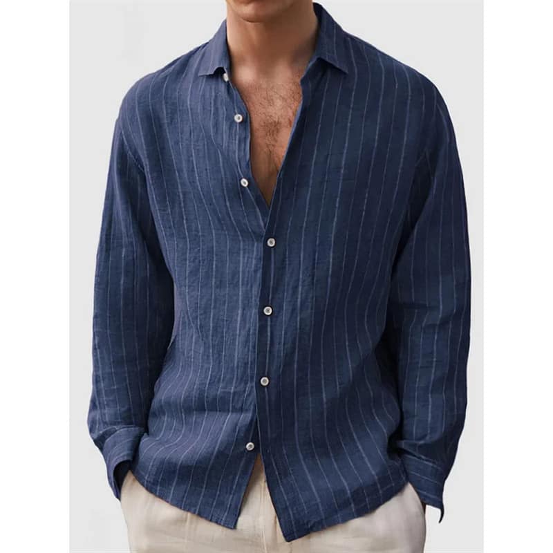 f4a7c1eb-6430-4037-868f-4c362da0bf03.jpg Long Sleeve Men's Shirt Striped Print - Image 5
