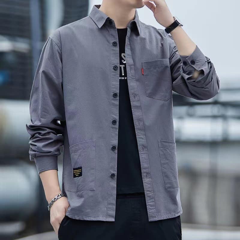 f9e62689-1198-4a4a-b874-f530527f1e94.jpg Casual Lapel Long Sleeve Shirt With Pockets Spring And Autumn Jacket Shirt Men's Tops - Image 5