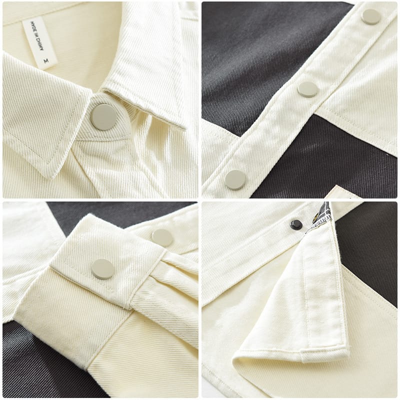 fa6c1963-9a8d-4f7f-b4ae-9f90e8f1b9cf.jpg Workwear Stitching Men's Fashion Casual Versatile Artistic Loose Top - Image 2