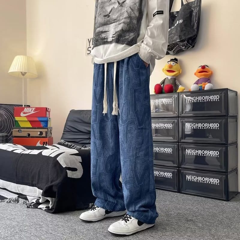 fa6cc60a-ef37-4f04-9d01-ffa861c71499.jpg High Street Fashion Hip Hop Straight Loose-fitting Mopping Pants - Image 4