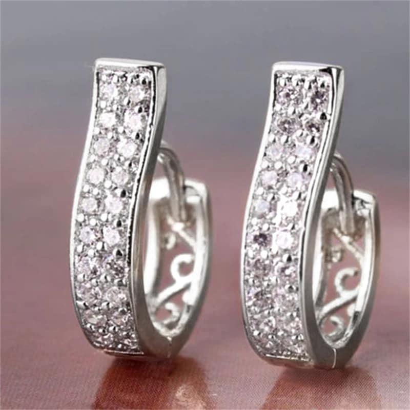 kf-S064d755a46c243688a69adb49ebb0403N Huitan Unique Design Hoop Earrings Women Hollow Out Irregular Gold Color Earrings - Image 2