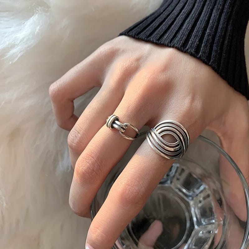kf-S11b1ebc37cae4e288e18b8b98f8b93e3D VENTFILLE Rings Hip Hop Punk Thai Silver - Image 5