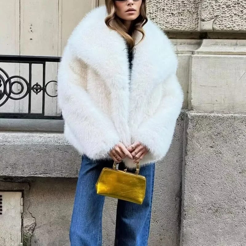 kf-S19b7ebf1554a4ba5baa73bc18f671fa0w HXAO Faux Fur Coat Autumn Winter Fur Plush Fluffy . - Image 3