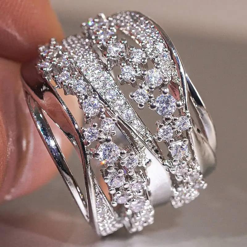 kf-S1e4dea7d8ea1410e83545a0821eac73b1 Wave Design Rings Luxury Finger Accessories Inlaid Bright CZ Engagement Jewelry