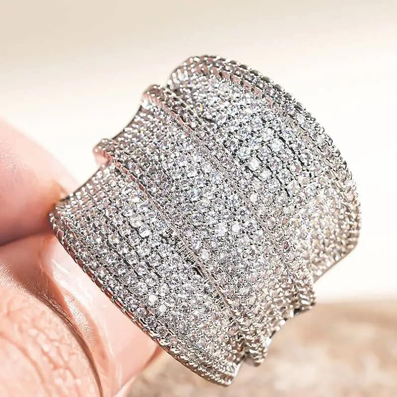 Luxury Wide Ring Gold Color/Silver Color Jewelry
