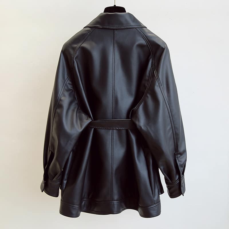 254855127448.jpg Leather jacket motorcycle clothing leather windbreaker - Image 5