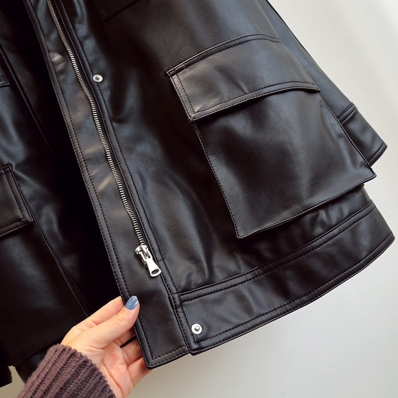 3873111635733.jpg Leather jacket motorcycle clothing leather windbreaker - Image 3