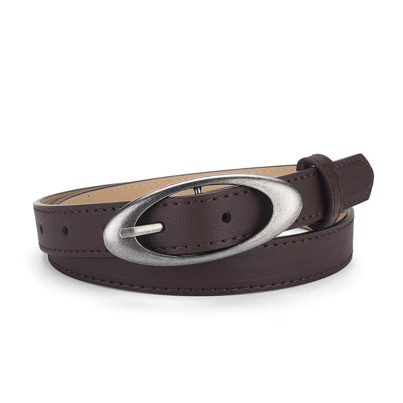 7dc10e18-684f-4261-bb6c-e98ba33a45a8.jpg Womens Korean-style Oval Alloy Pin Buckle Minimalist All-match Belt - Image 2