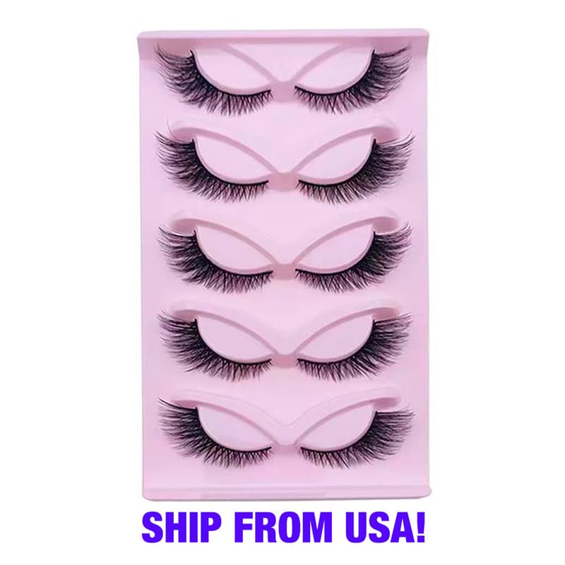 8c7319f8-47a2-4148-880a-2ab56d24664d.jpg 5 Pairs False Lashes Eyelashes Extension Cluster, Faux Mink Fluffy Long Full Look Eye Bottom, Dramatic Cosmetic Makeup - Image 2