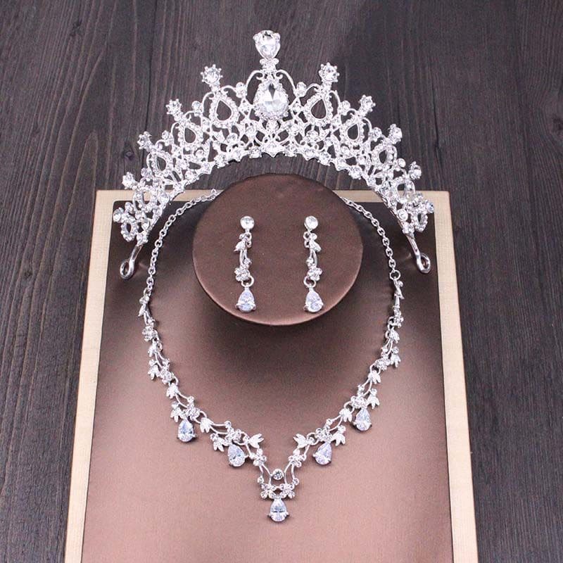 99966cb9-2e1d-4308-b289-74ffbdb7f7c3.jpg Bridal Rhinestone Crown Necklace Set Wedding Accessories - Image 10